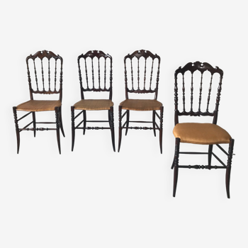 Suite of 4 Chiavari chairs, Italy, circa 1950.