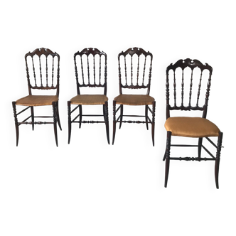 Suite of 4 Chiavari chairs, Italy, circa 1950.