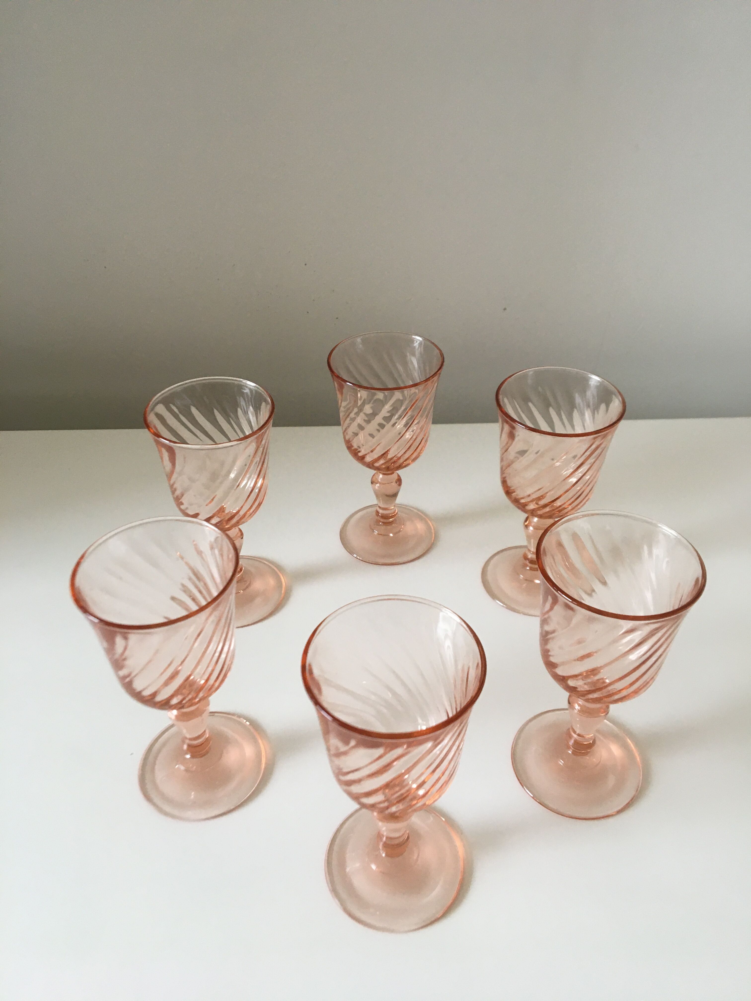 6 Rosaline liqueur glasses