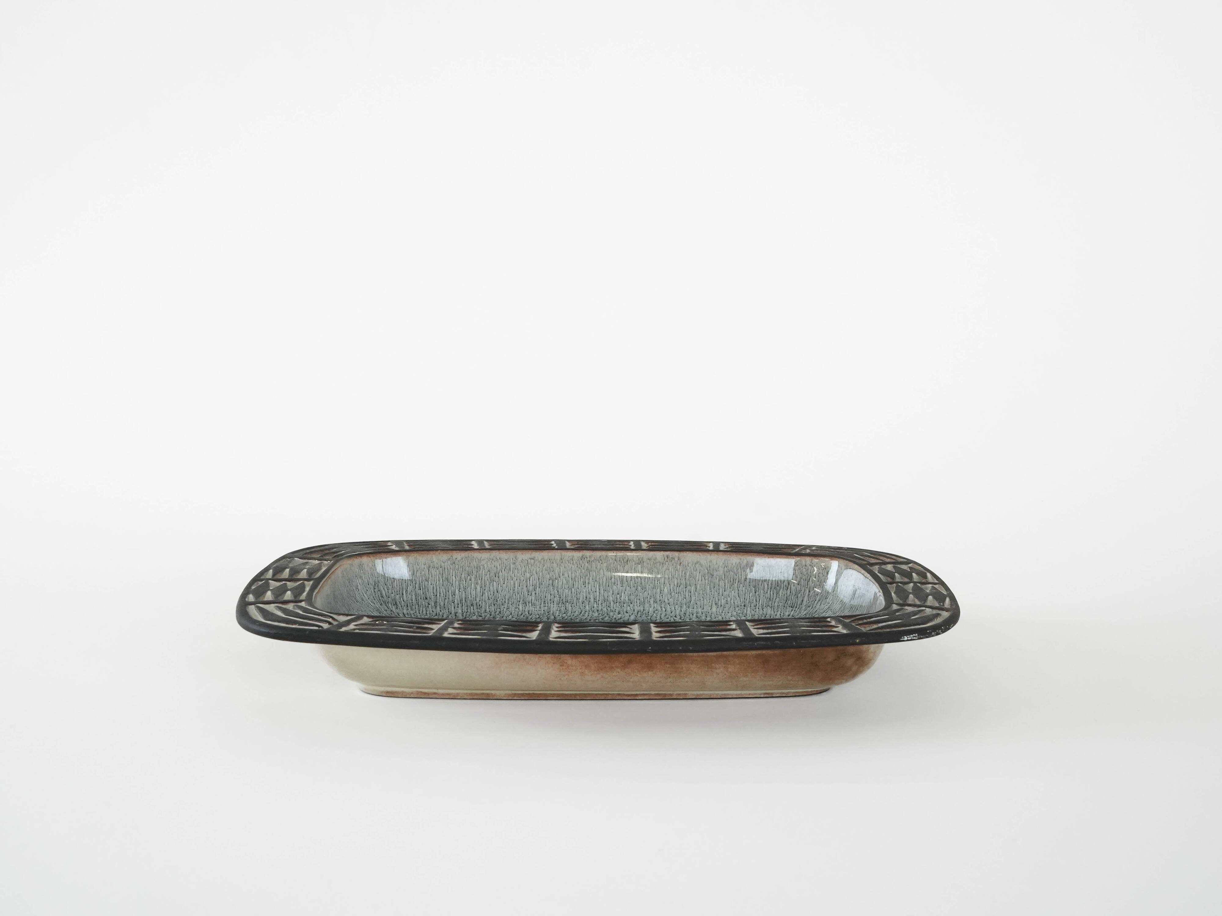 Ceramic platter, Danish design, 1960s, manufactured by Frank Keramik