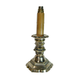 Candle holder pique candle candle old 19 century bronze silver mounted foot lamp