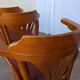 Set of 4 Bentwood Dining Chairs / Vintage Thonet Style, Red Faux Leather