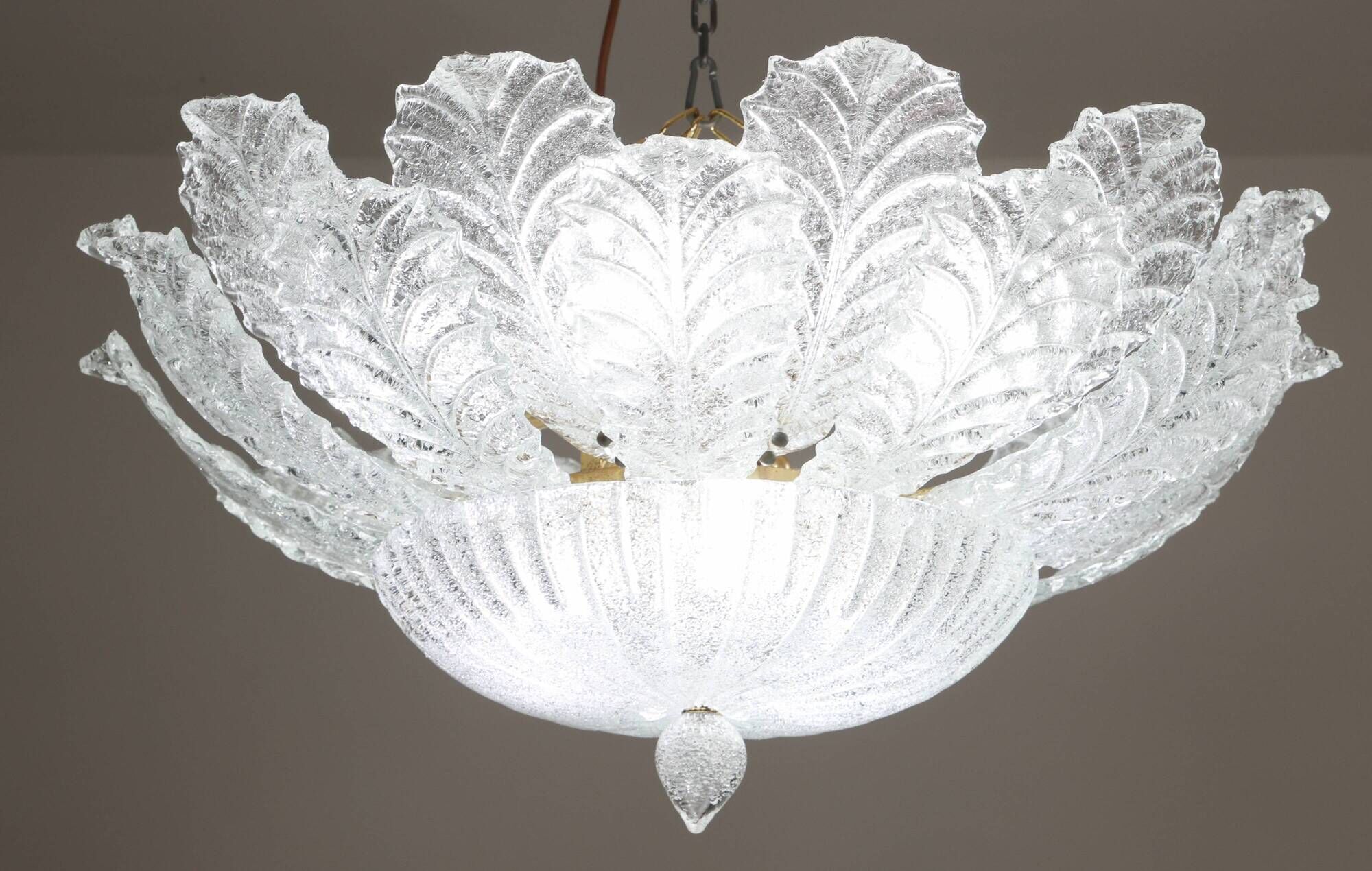 Taormina, Large Size Murano Clear trasparent Vintage Glass Ceiling Light, 1