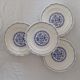 4 Plates made of GIEN camaieu blue central pattern and rinses model ROUEN