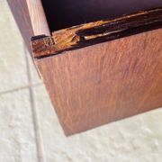 Vintage high chest of drawers in oak with 5 drawers, circa 1950s.