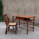 Bamboo and wooden desk with right side shelf on slide by Mc Guire 120x60