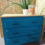 Dresser vintage light oak and blue duck