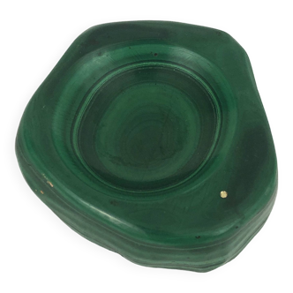 Mini cendrier en malachite de forme abstraite