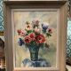 Old painting in watercolour signed by P Le Trividic, the bouquet.
