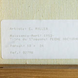 Tableau huile sur toile signée E.Myller "pêche nocturne"
