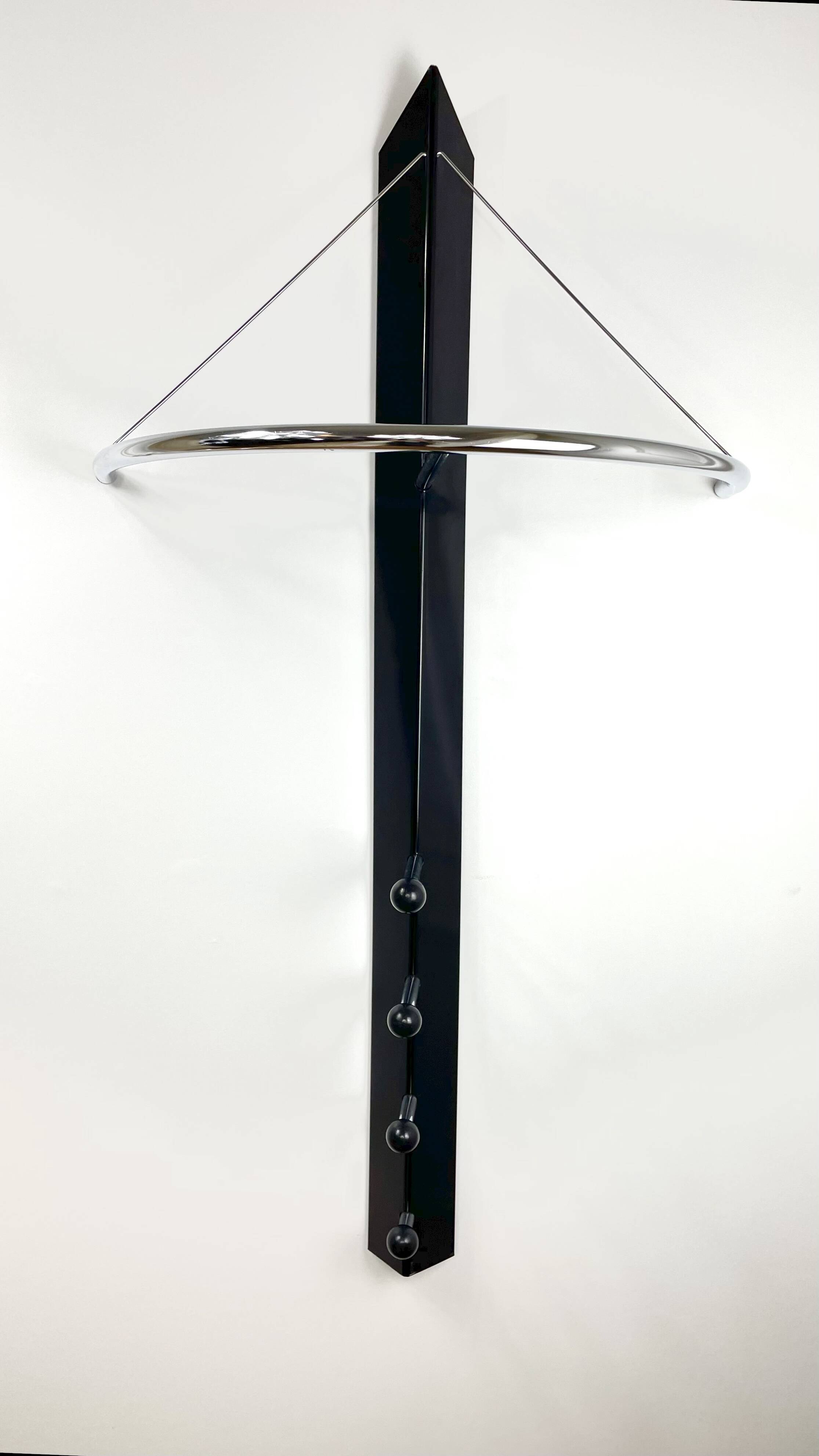 Postmodern wall-mounted coat rack, Memphis, circa 1980