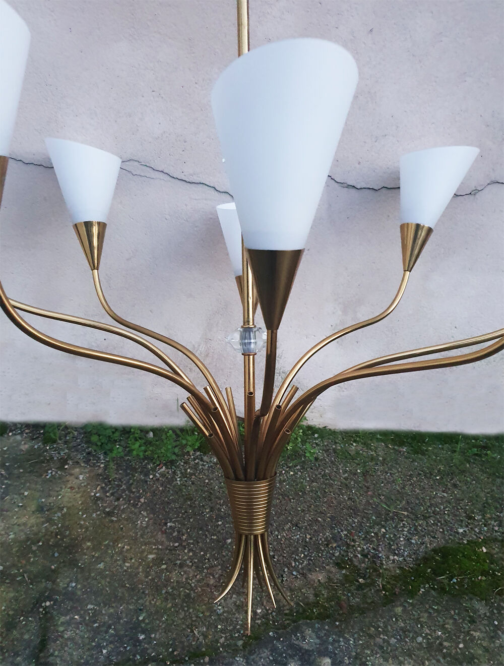 Hanging lamp and sonces "Arum" Arlus, Paris, 1957, modernist, creation Jean Royère