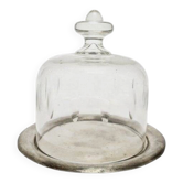 Bol Art Nouveau avec couvercle en cristal, Allemagne, années 1920, ensemble de 2