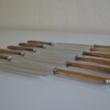 12 metal silver table knives 25 cm