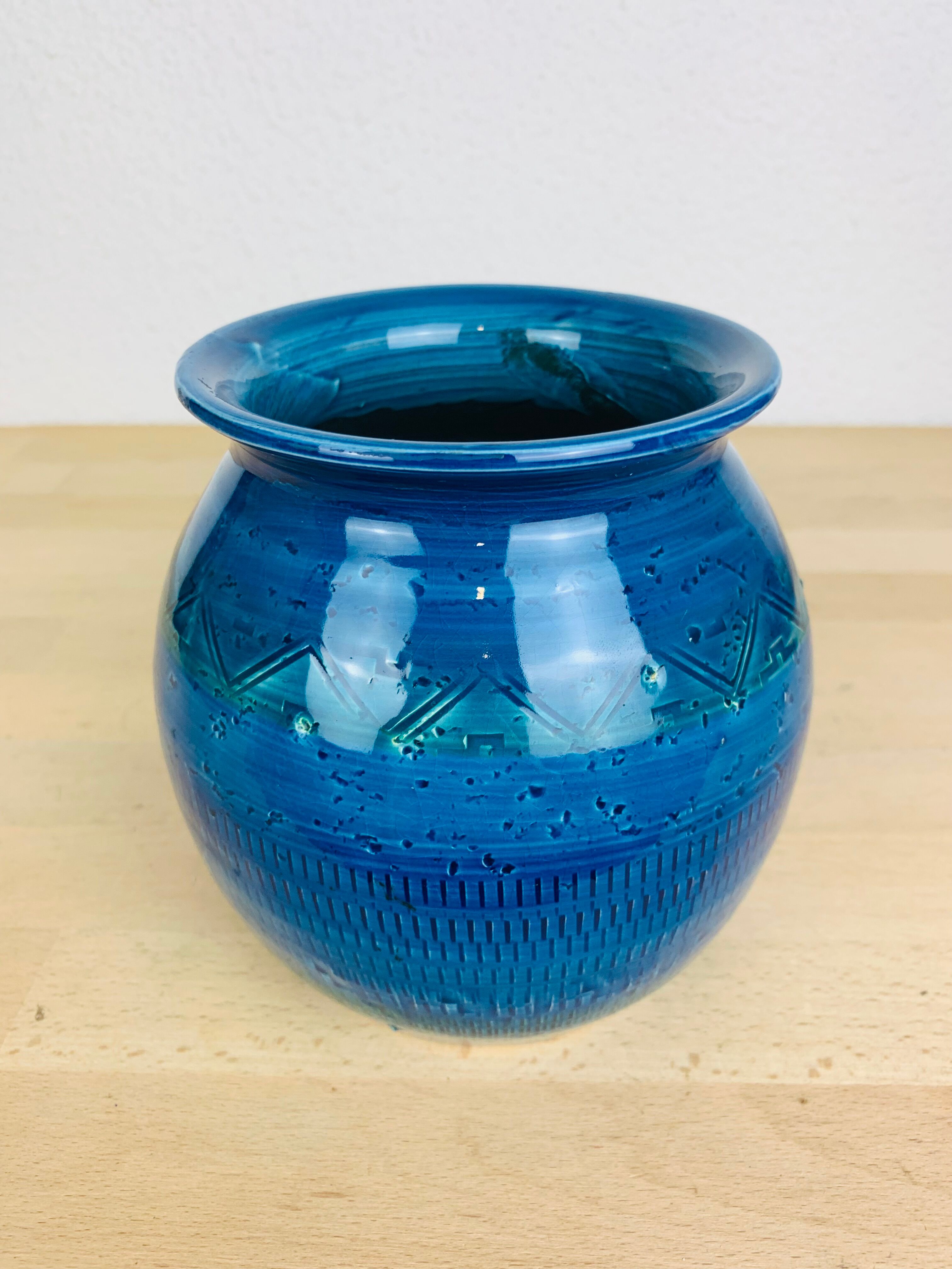 Ceramic vase Rimini Blue Aldo Londi for Bitossi