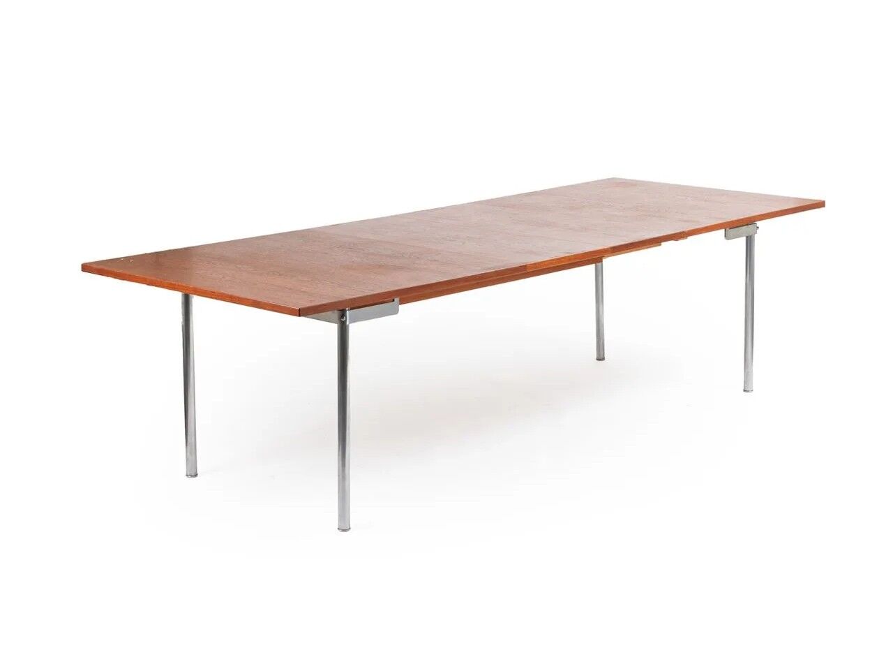 Table model AT-318 in teak and steel by Hans J. Wegner.
