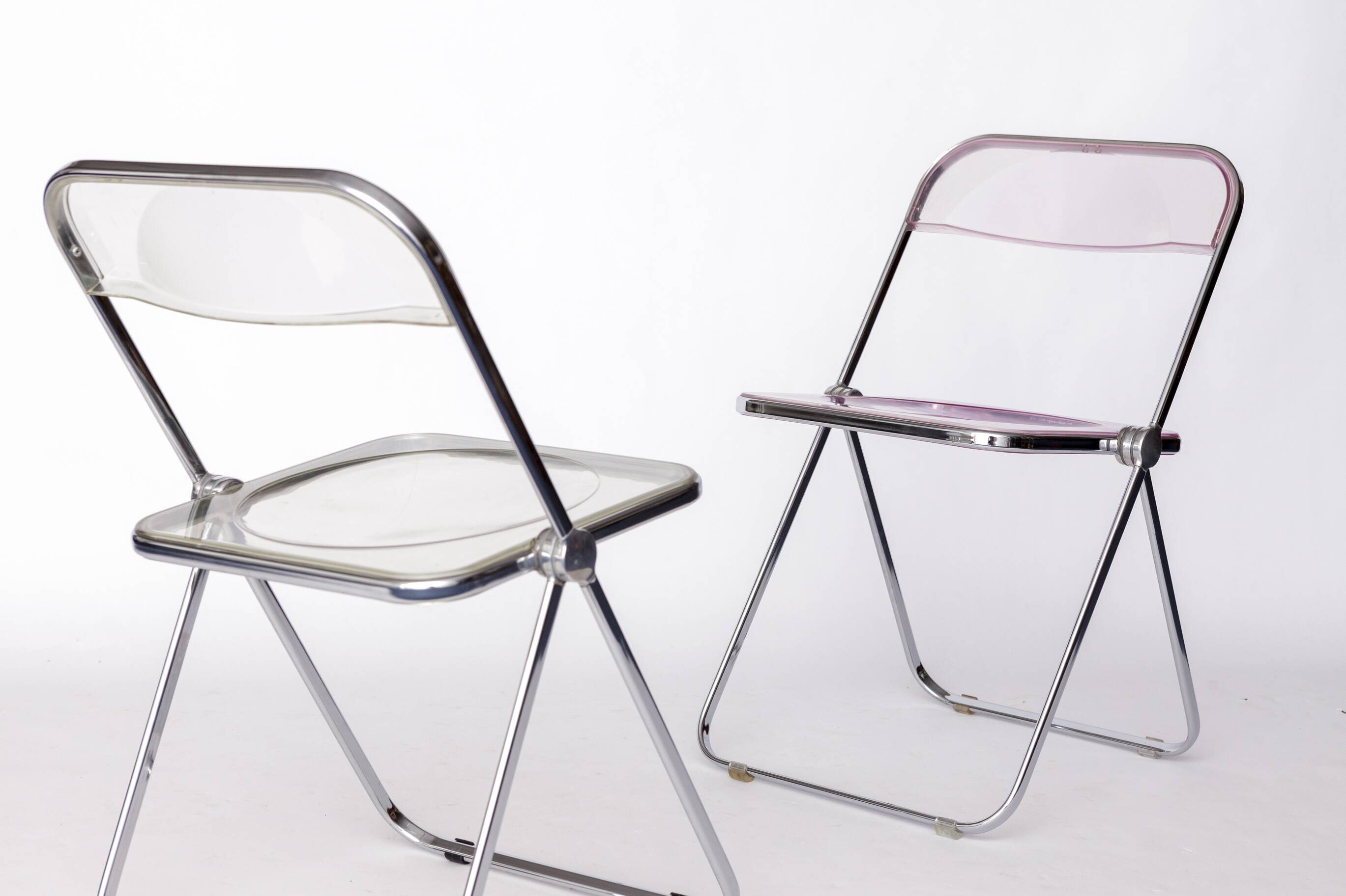 Pair of Vintage Castelli Plia Folding Chairs, 1970s Italy, Original Design