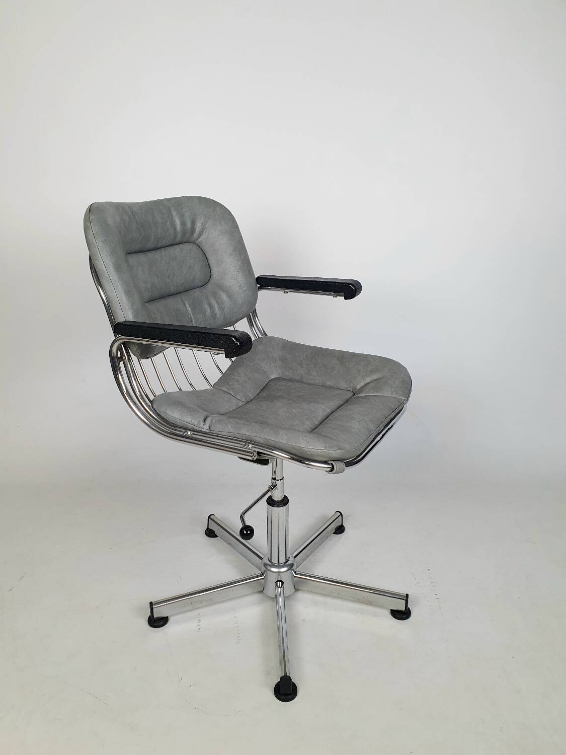 Vintage chrome swivel armchair