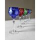 Series of 6 colorful Lorraine crystal roemers