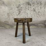Vintage wooden tripod stool.