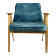 Light blue macau velvet 366 lounge chair by Józef Chierowski, 1970s