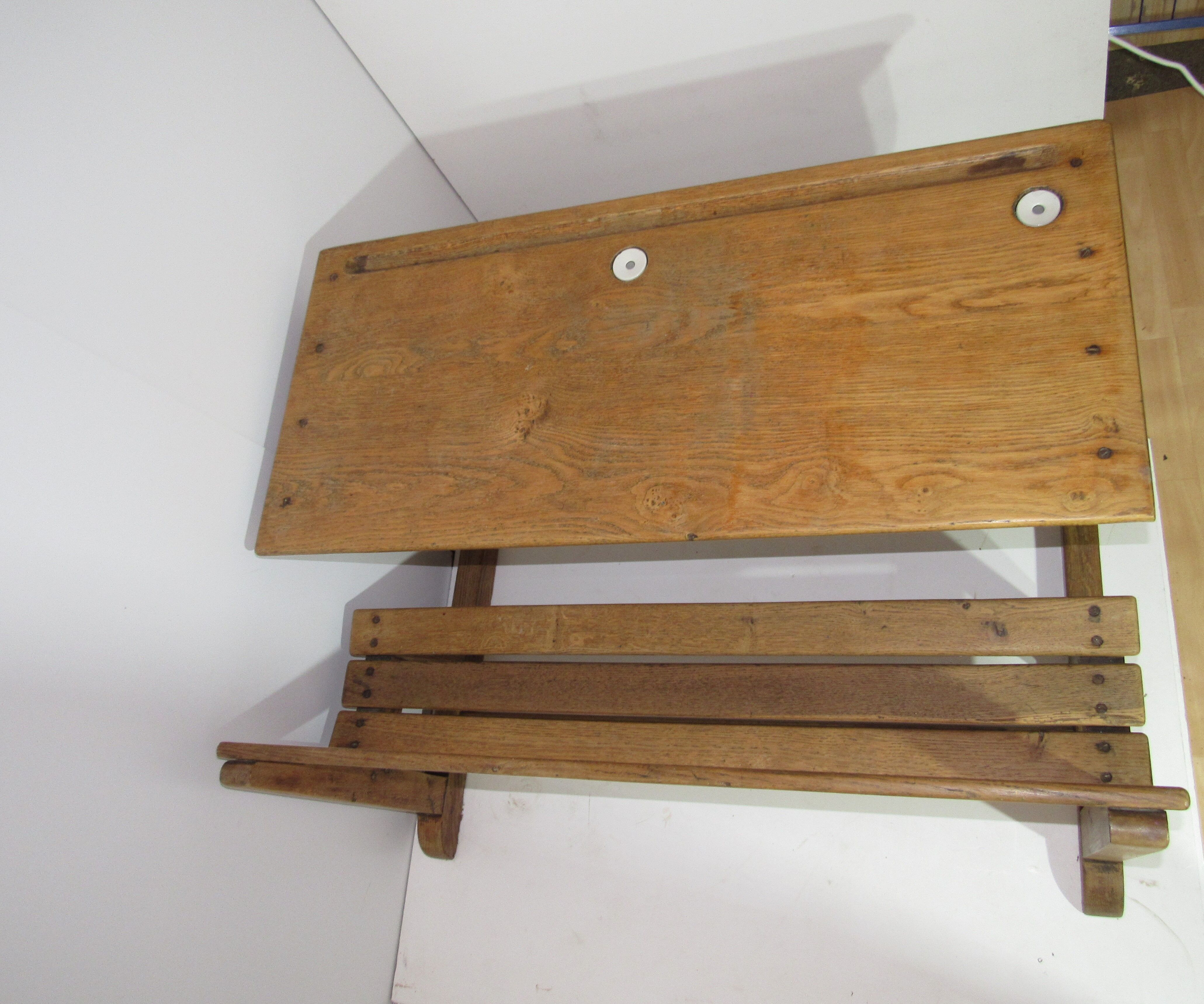 Light oak school desk