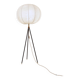 Vintage cocoon tripod floor lamp with brass details, 1960s