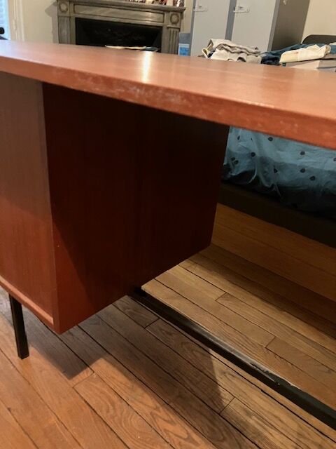 Vintage desk 60s wood and metal