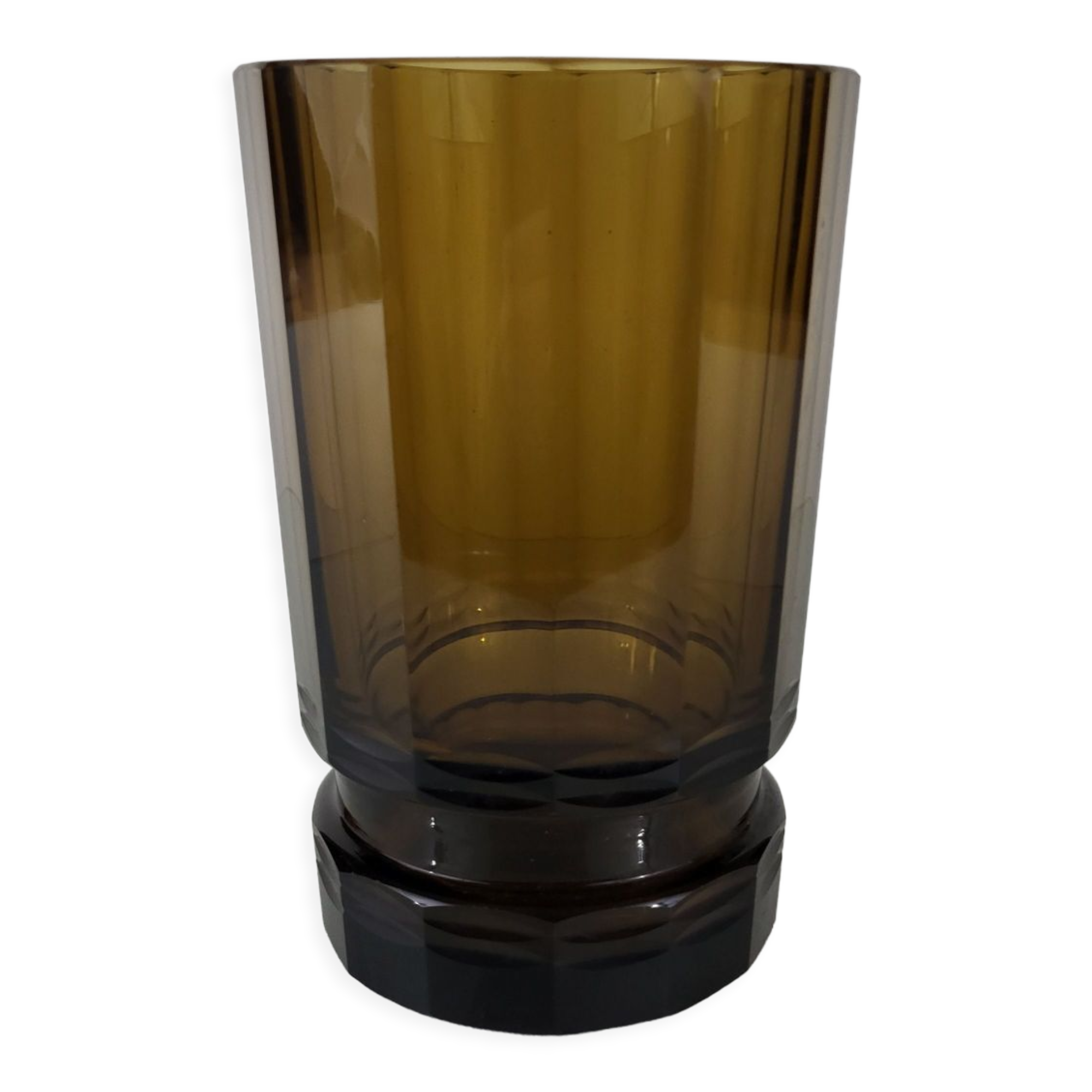Vase Ancien En Verre Fumé Noir Style Déco Anneau – Rétro Et Décoratif