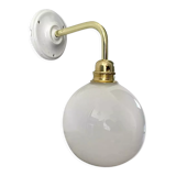 White opaline globe wall lamp