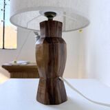 Brutalist walnut table lamp 1950