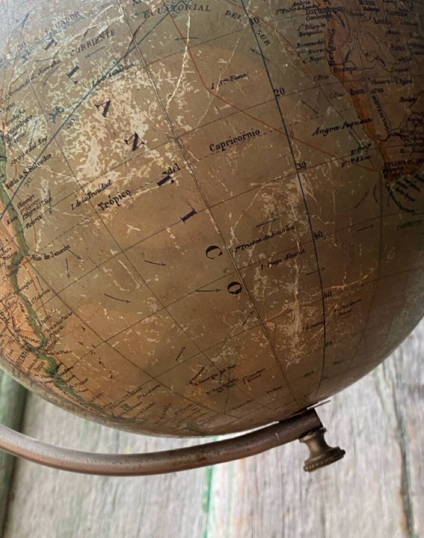 Ancien Globe Terrestre J. Lebègue & Cie, Paris — Environ 1885 / 1890 (Édition