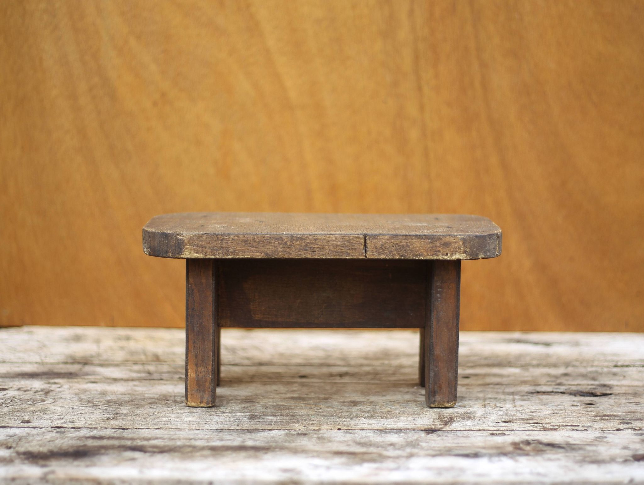 Mini wooden stool, wooden step stool, vintage footrest, plant holder