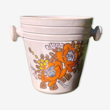 Ice bucket in glazed ceramic vintage, Vallauris, 70s
