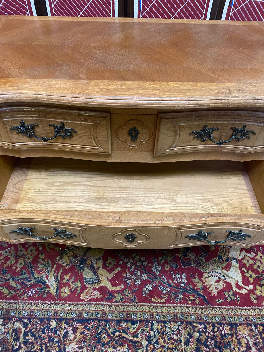 Louis XV style cherry chest of drawers