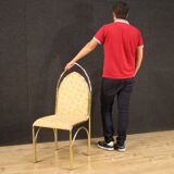 Six Italian design chairs in golden metal