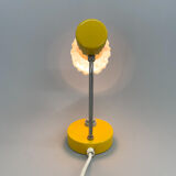 Lampe de chevet jaune et blanche jaune et blanche du milieu du siècle, années 1970
