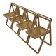 Ensemble vintage de 4 chaises pliantes, design en sangle et bois, années 1970