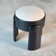 Sculptural Black Ash Wood Stool with Dedar Milano Bouclé Ivory by FORME