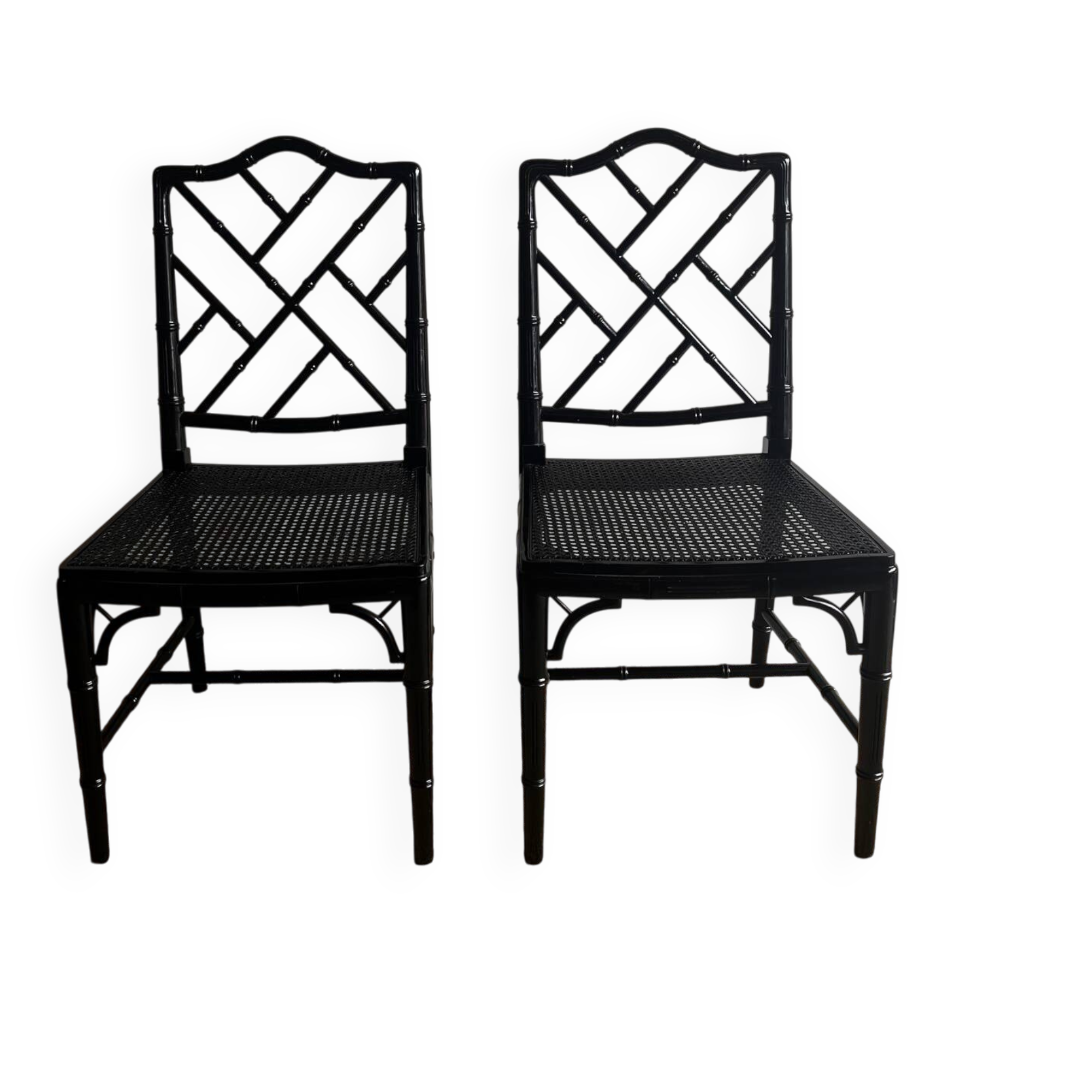 2 Chippendale chairs "Faux bamboo"