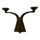 Brutalist bronze candle stick by Michael Harjes , 1970s