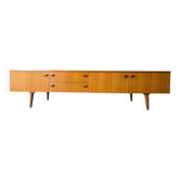Scandinavian low sideboard in teak, 1970.
