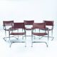 Chaises Bauhaus en cuir, Fasem 1980s