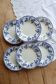 6 antique deep plates, blue and white Dresden porcelain