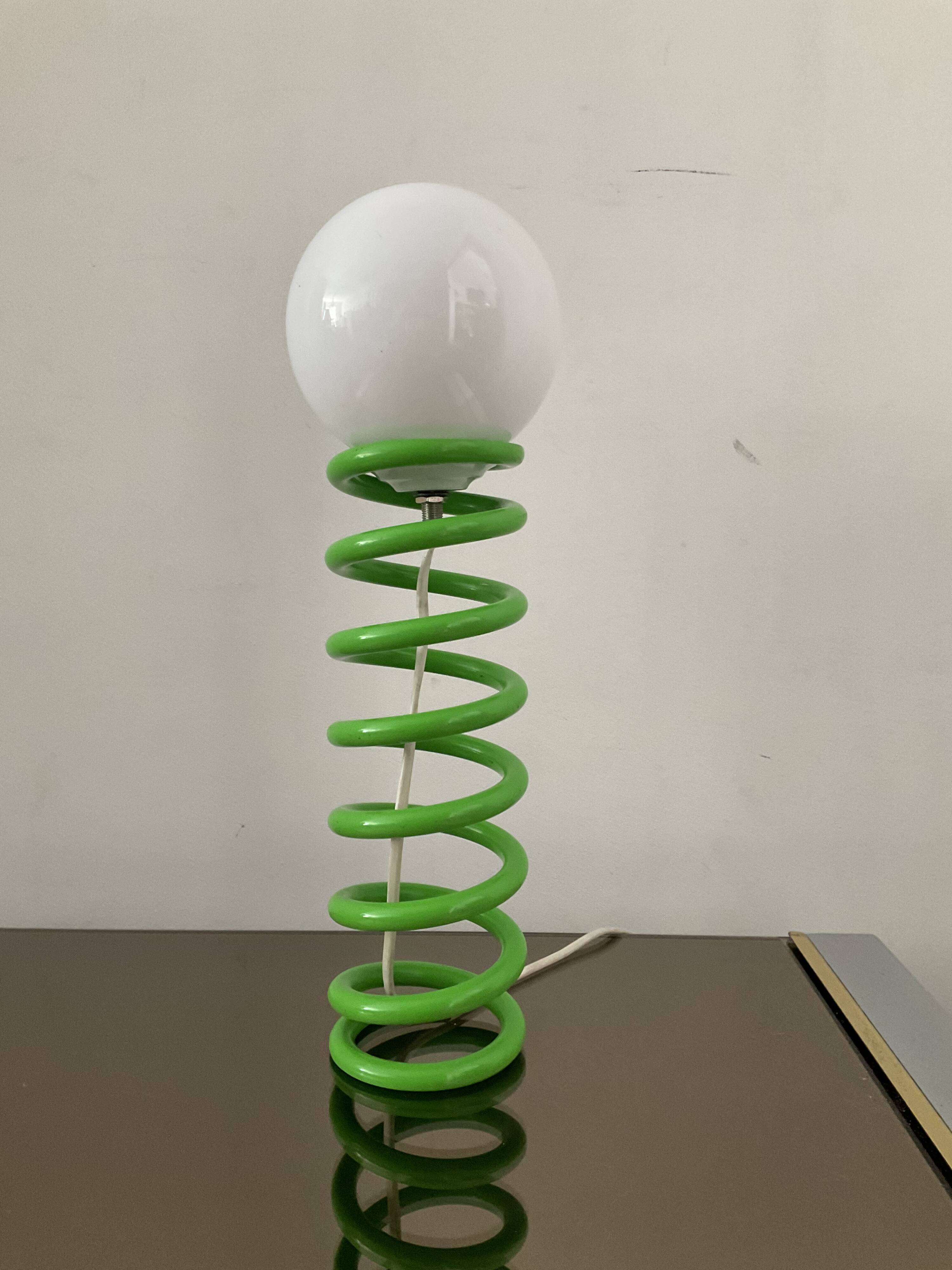 Vintage resort lamp in metal and opaline