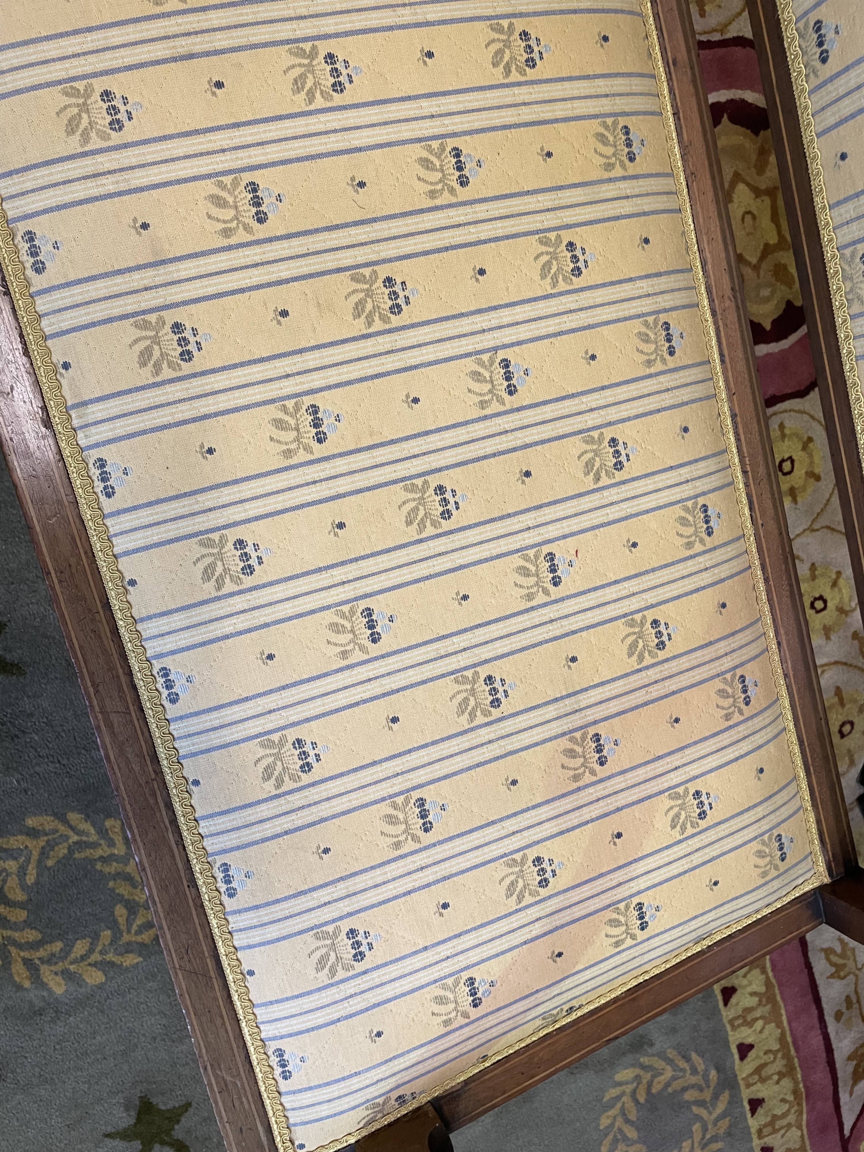 Louis XVI style marquetry bench