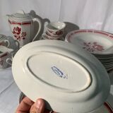 Art Deco pink earthenware service by Badonviller, porcelain, circa 1930