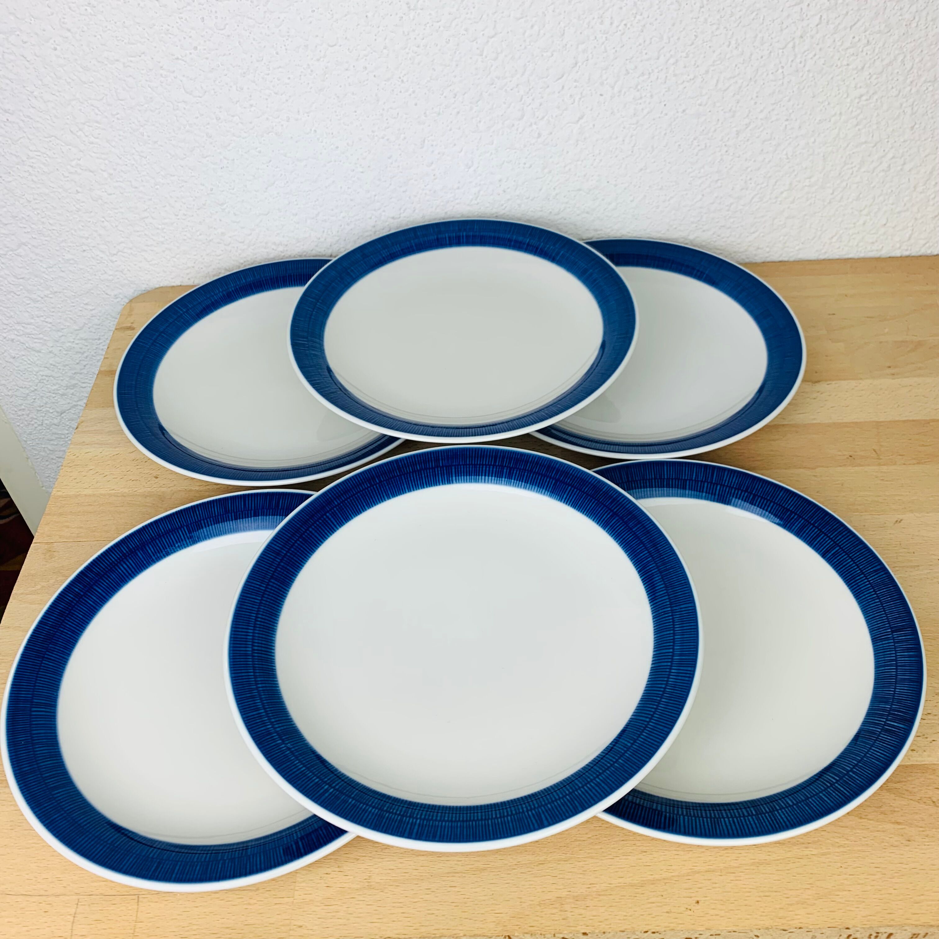 6 Koka ceramic dinner plates by Rörstrand Sweden, Scandinavian