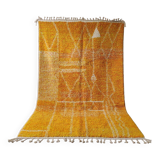 Large Moroccan Beni Ouarain Rug, Sun Yellow, Handmade 206x330