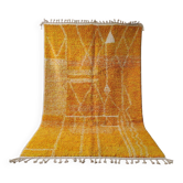 Large Moroccan Beni Ouarain Rug, Sun Yellow, Handmade 206x330
